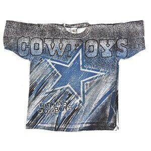Vintage Magic Johnson NFL Dallas Cowboys T-Shirt Mens Sz Large AOP Double Sided